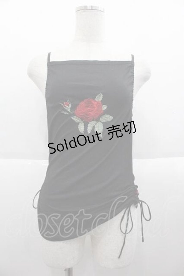 画像1: Ozz On / /薔薇刺繍キャミソール  黒Ｘ赤Ｘ緑 I-25-09-18-063-OO-TO-HD-ZI (1)
