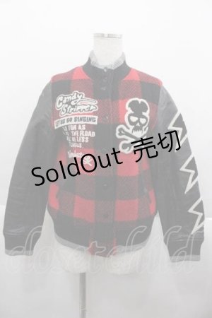 画像: Candy Stripper / チェックスタジャン  レッド I-25-09-18-007-PU-JA-HD-ZI