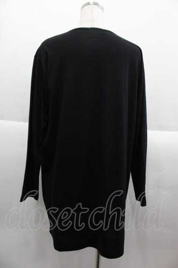 画像2: MALKOMALKA / おかおプリントカットソー  黒Ｘ白 I-25-09-18-065-PU-TO-HD-ZI (2)