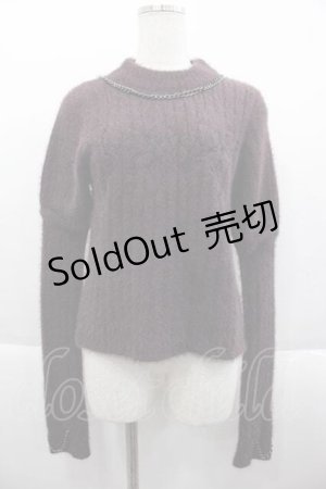 画像: NOEMIE / チェーン付き4wayフェザー刺繍ニット M パープル I-25-09-18-069-LO-TO-HD-ZI