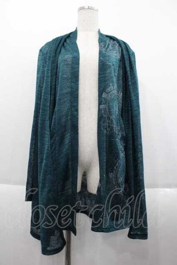 画像1: Ozz Croce / 魔法陣プリント変形カーディガン  グリーン I-25-09-18-073-OO-TO-HD-ZI (1)