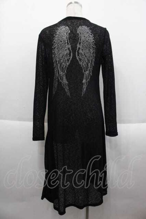 画像2: Rozen Kavalier / 後ろ羽根ストーンロングカーディガン  黒Ｘシルバー I-25-09-18-081-OO-TO-HD-ZI (2)