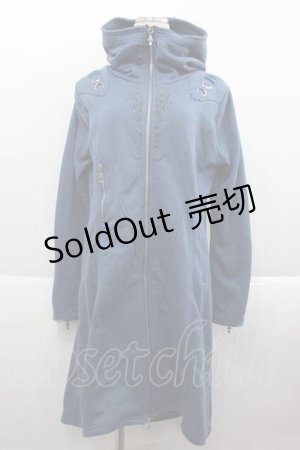 画像: Ozz conte / クロスZIPロングパーカー  青 I-25-09-18-082-OO-TO-HD-ZI
