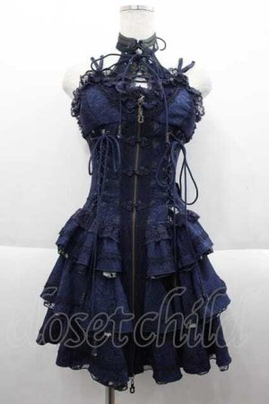 画像: Ozz oneste /花鳥龍月ビスチェワンピース  ネイビー I-25-09-18-083-OO-OP-HD-ZI