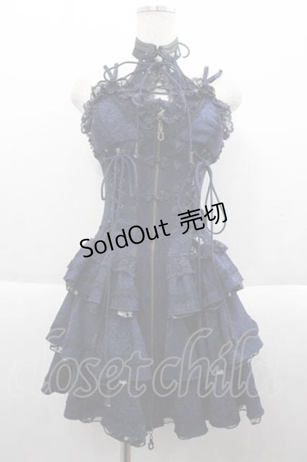 画像1: Ozz oneste /花鳥龍月ビスチェワンピース  ネイビー I-25-09-18-083-OO-OP-HD-ZI (1)