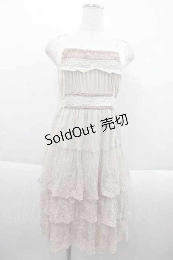 画像1: OZZ ANGELO / 3段レースジャンパースカート  ピンクＸ白 I-25-09-18-088-OO-OP-HD-ZI (1)