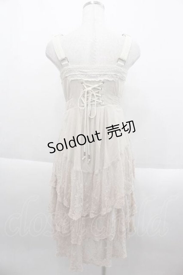 画像2: OZZ ANGELO / 3段レースジャンパースカート  ピンクＸ白 I-25-09-18-088-OO-OP-HD-ZI (2)