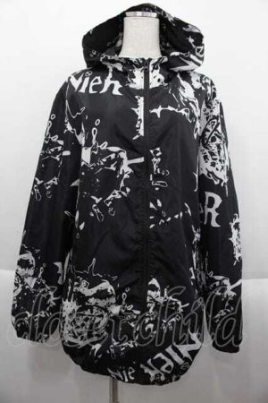 画像: NieR Clothing / ナイロンジップアップパーカー  ブラック I-25-09-18-012-PU-CO-HD-ZI