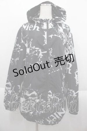 画像: NieR Clothing / ナイロンジップアップパーカー  ブラック I-25-09-18-012-PU-CO-HD-ZI