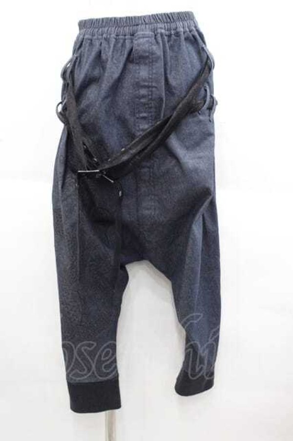 画像1: 気楡茶閃洸 / 2連ベルトサルエルデニムパンツ  青デニム I-25-09-18-119-EL-PA-HD-ZI (1)