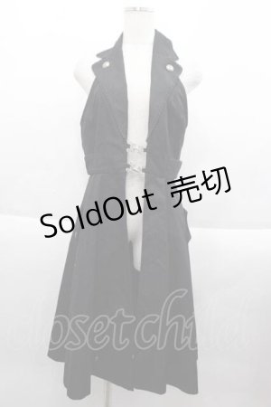 画像: BPN / フロント金具ロングベスト  黒Ｘシルバー I-25-09-18-004-GO-JA-HD-ZI