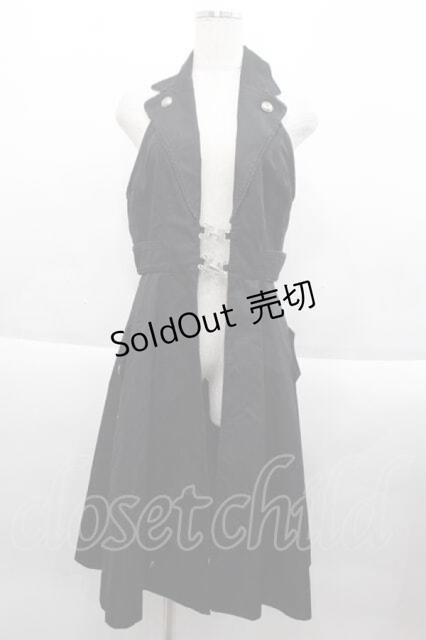 画像1: BPN / フロント金具ロングベスト  黒Ｘシルバー I-25-09-18-004-GO-JA-HD-ZI (1)