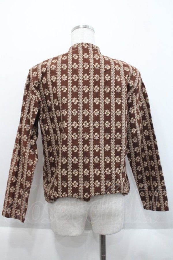 画像2: KANEKO ISAO / 総柄チャイナブラウス  ブラウン I-25-09-21-025-EL-BL-HD-ZS (2)