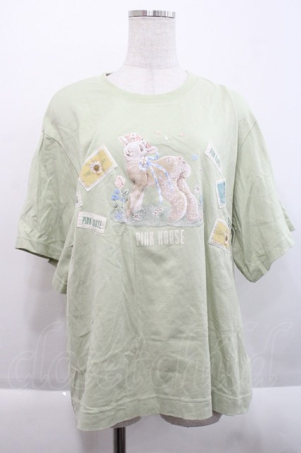 画像1: PINK HOUSE / ひつじプリントカットソー  ミント I-25-09-21-033-LO-TO-HD-ZI (1)