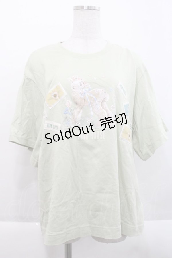 画像1: PINK HOUSE / ひつじプリントカットソー  ミント I-25-09-21-033-LO-TO-HD-ZT223 (1)