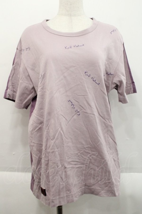 画像1: Karl Helmut / ロゴプリント半袖カットソー  パープル I-25-09-21-034-EL-TO-HD-ZI (1)