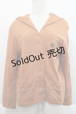 画像: KETTY / 後ろブーケ刺繍セーラー襟スウェトカーディガン  オレンジブラウン I-25-09-21-035-EL-SK-HD-ZI