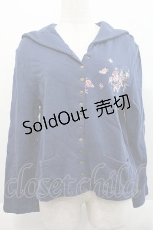 画像: KETTY / ローズブーケ刺繍セーラースウェットカーディガン  青Ｘピンク I-25-09-21-036-EL-TO-HD-ZI
