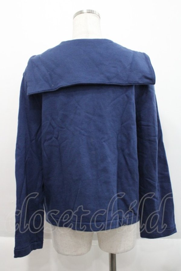 画像2: KETTY / ローズブーケ刺繍セーラースウェットカーディガン  青Ｘピンク I-25-09-21-036-EL-TO-HD-ZI (2)