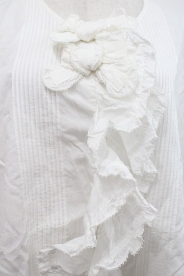 画像3: KETTY / ピンタックリボンブラウス  白 I-25-09-21-003-EL-BL-HD-ZI (3)