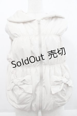 画像: PINK HOUSE / サイドリボンポケットベスト  アイボリー I-25-09-21-037-LO-JA-HD-ZI