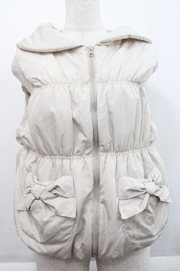 画像1: PINK HOUSE / サイドリボンポケットベスト  アイボリー I-25-09-21-037-LO-JA-HD-ZI (1)