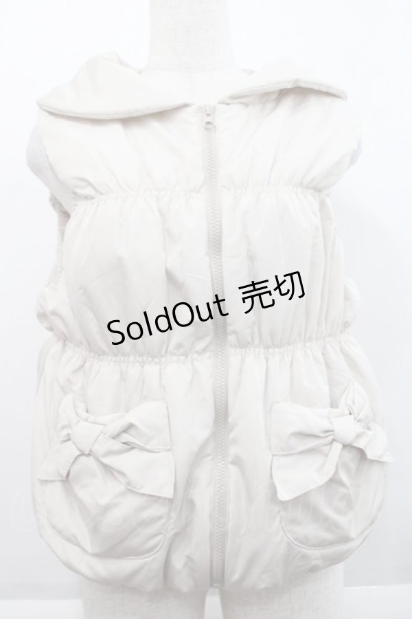 画像1: PINK HOUSE / サイドリボンポケットベスト  アイボリー I-25-09-21-037-LO-JA-HD-ZI (1)