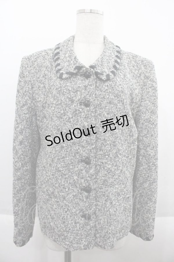 画像1: INGEBORG / ツイードジャケット M ブラック I-25-09-21-039-LO-JA-HD-ZI (1)