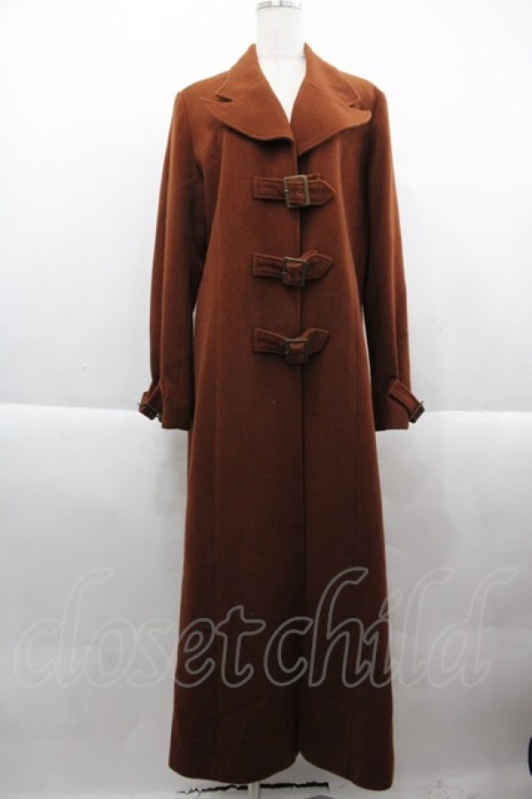 画像1: BETTY`S BLUE / フロント3連ベルトロングコート  ブラウン I-25-09-21-041-PU-OP-HD-ZI (1)