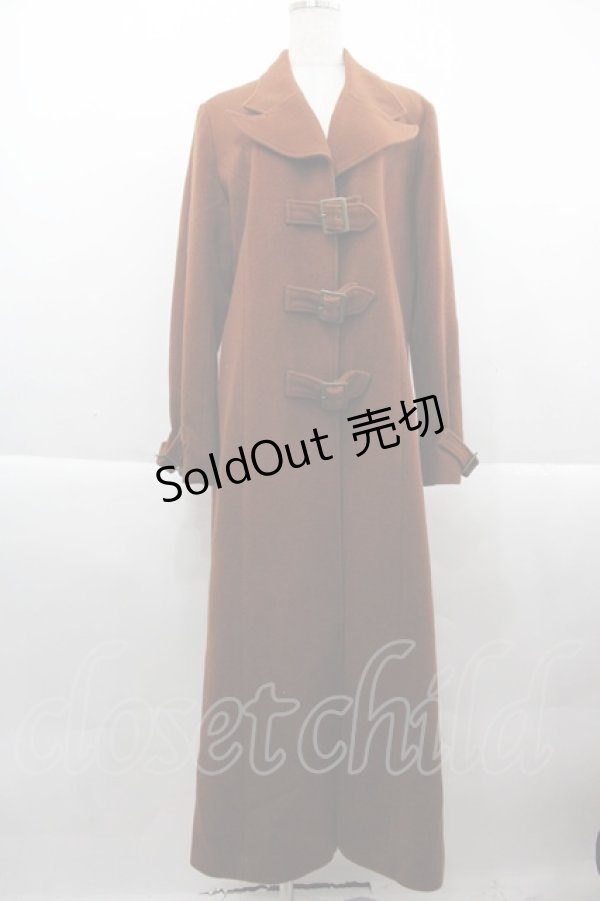 画像1: BETTY`S BLUE / フロント3連ベルトロングコート  ブラウン I-25-09-21-041-PU-OP-HD-ZI (1)