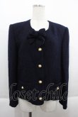 画像1: INGEBORG / パールボタンノーカラーツイードジャケット  ネイビー I-25-09-21-044-LO-JA-HD-ZS (1)