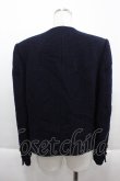 画像2: INGEBORG / パールボタンノーカラーツイードジャケット  ネイビー I-25-09-21-044-LO-JA-HD-ZS (2)