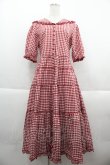 画像1: PINK HOUSE / セーラーカラーギンガムチェックミディワンピース  赤チェック I-25-09-21-063-LO-OP-HD-ZI (1)