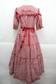 画像2: PINK HOUSE / セーラーカラーギンガムチェックミディワンピース  赤チェック I-25-09-21-063-LO-OP-HD-ZI (2)
