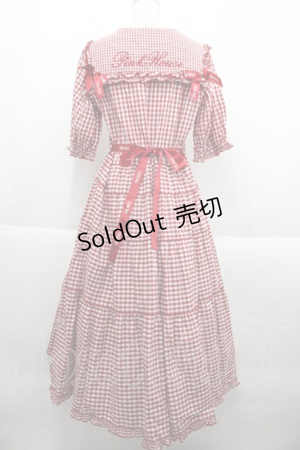 画像2: PINK HOUSE / セーラーカラーギンガムチェックミディワンピース  赤チェック I-25-09-21-063-LO-OP-HD-ZI (2)