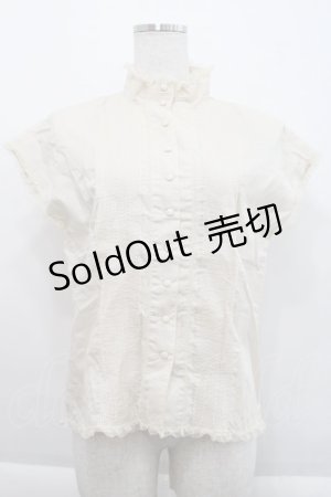 画像: KANEKO ISAO / ノースリーブピンタックブラウス  アイボリー I-25-09-21-005-EL-BL-HD-ZI