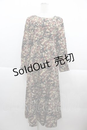 画像: KETTY / フラワーブーケ総柄ワンピース  黒 I-25-09-21-074-EL-OP-HD-ZI