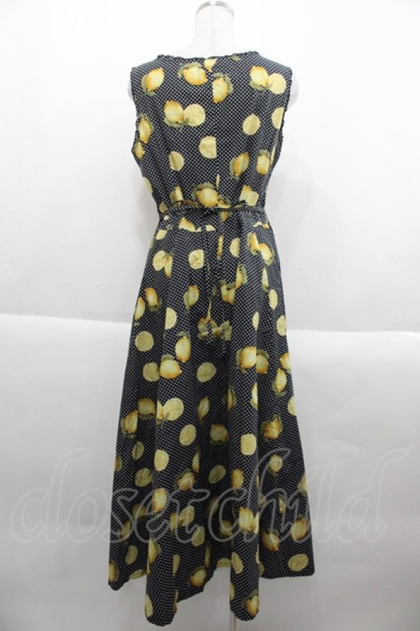 画像2: KETTY / レモンドットノースリーブワンピース  黒Ｘ黄色 I-25-09-21-075-EL-OP-HD-ZI (2)