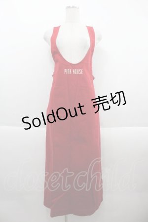 画像: PINK HOUSE / ロゴジャンパースカート  赤Ｘ白 I-25-09-21-077-LO-OP-HD-ZI