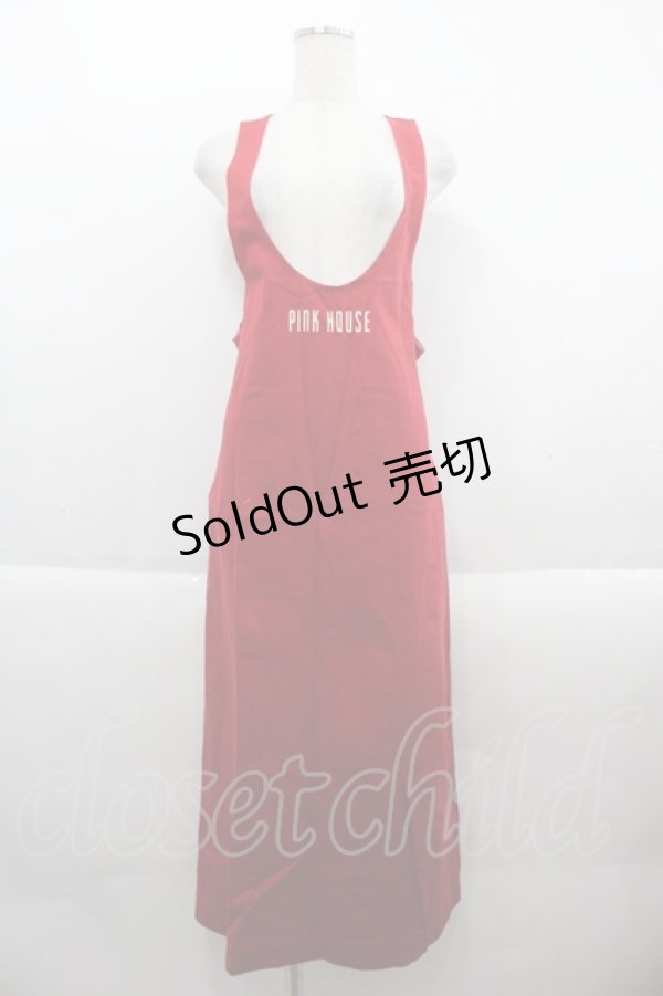 画像1: PINK HOUSE / ロゴジャンパースカート  赤Ｘ白 I-25-09-21-077-LO-OP-HD-ZI (1)