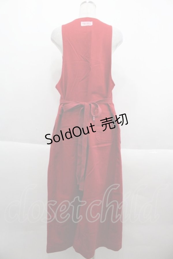 画像2: PINK HOUSE / ロゴジャンパースカート  赤Ｘ白 I-25-09-21-077-LO-OP-HD-ZI (2)