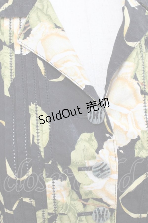 画像3: INGEBORG / 薔薇柄半袖開襟ワンピース  ブラック I-25-09-21-078-LO-OP-HD-ZI (3)