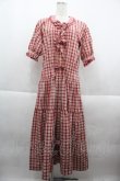 画像1: WONDERFUL WORLD / ギンガム&マドラスチェック半袖ワンピース  レッド I-25-09-21-080-LO-OP-HD-ZI (1)
