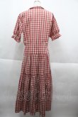 画像2: WONDERFUL WORLD / ギンガム&マドラスチェック半袖ワンピース  レッド I-25-09-21-080-LO-OP-HD-ZI (2)