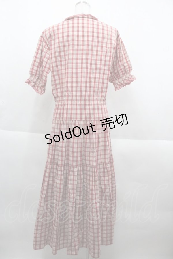 画像2: WONDERFUL WORLD / ギンガム&マドラスチェック半袖ワンピース  レッド I-25-09-21-080-LO-OP-HD-ZI (2)