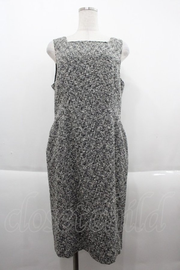 画像1: INGEBORG / ツイードジャンパースカート  ブラック I-25-09-21-081-LO-OP-HD-ZI (1)