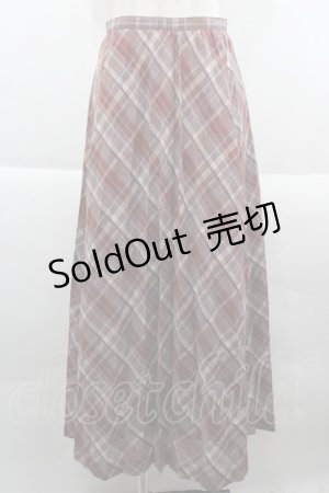 画像: INGEBORG / セットアップスカート  斜めチェックピンク I-25-09-21-083-LO-SK-HD-ZI