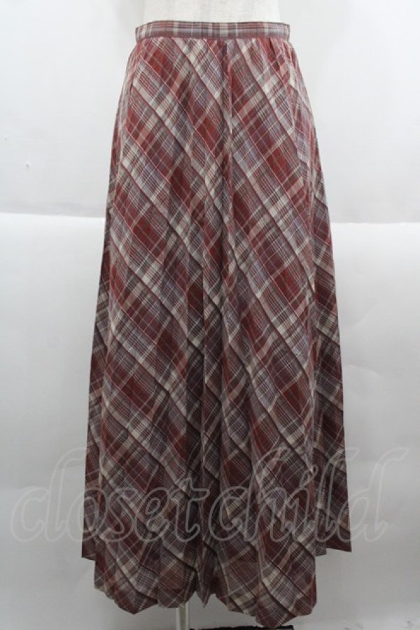 画像1: INGEBORG / セットアップスカート  斜めチェックピンク I-25-09-21-083-LO-SK-HD-ZI (1)