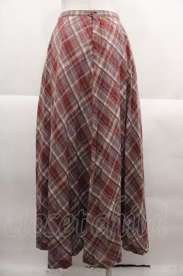 画像2: INGEBORG / セットアップスカート  斜めチェックピンク I-25-09-21-083-LO-SK-HD-ZI (2)