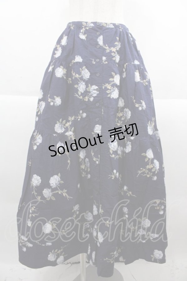 画像1: KETTY / オールドローズ柄スカート  青 I-25-09-21-086-EL-SK-HD-ZI (1)